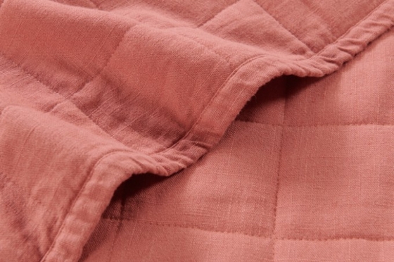 OEM Rayon Linen Quilt Set Σκληρό Αειφόρο Καμένο Πορτοκαλί Quilt Set
