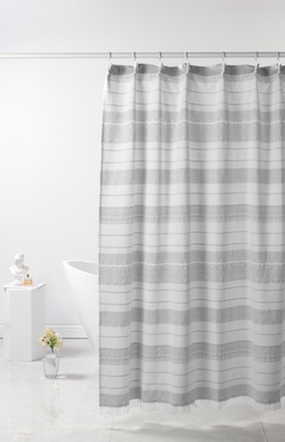 Πολυεστέρας βαμβακιού Jacquard σκηνή ντους Γκρίζες ριγέ σκηνή ντους