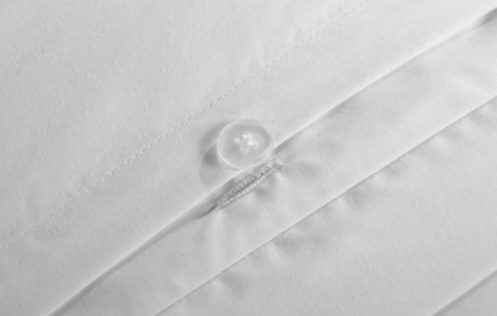 Το Seersucker Cotton ανακυκλωμένο πολυεστέρας ντουέτο σετ βιώσιμη λευκή ντουέτο κάλυψη βασιλιά