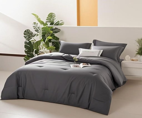 OEM Tencel Lyocell Comforter Set Σκοτεινό γκρι άνετο δίδυμο συγκρότημα