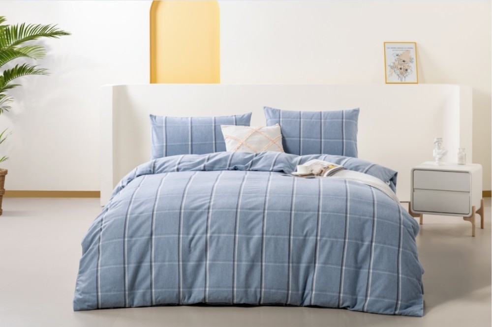 OEM Δίδυμο Καπάκι Καπάκι King Full Size Μπλε Πολυεστέρας Μελωμένο Φλανέλ