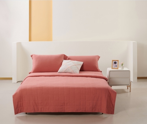 OEM Rayon Linen Quilt Set Σκληρό Αειφόρο Καμένο Πορτοκαλί Quilt Set
