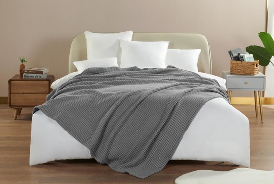 Φιλικό προς το δέρμα 100% βαμβακερή κουβέρτα βάφλα OEM βάφλα υφαντική δίδυμη κουβέρτα