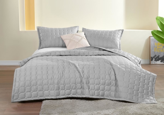 Γκρι Κινγκ Σάιζ Κουέτ Κουέτ OEM Hotel Quilt Set Full Size Queen Σάιζ